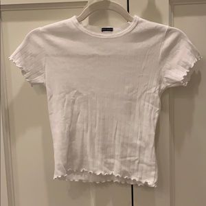 Brandy Melville White high neck cropped tee